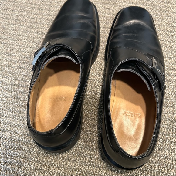 Bally Terni Monk Strap Black Leather Shoes Size 8.5 E Made In Italy - Picture 4 of 14